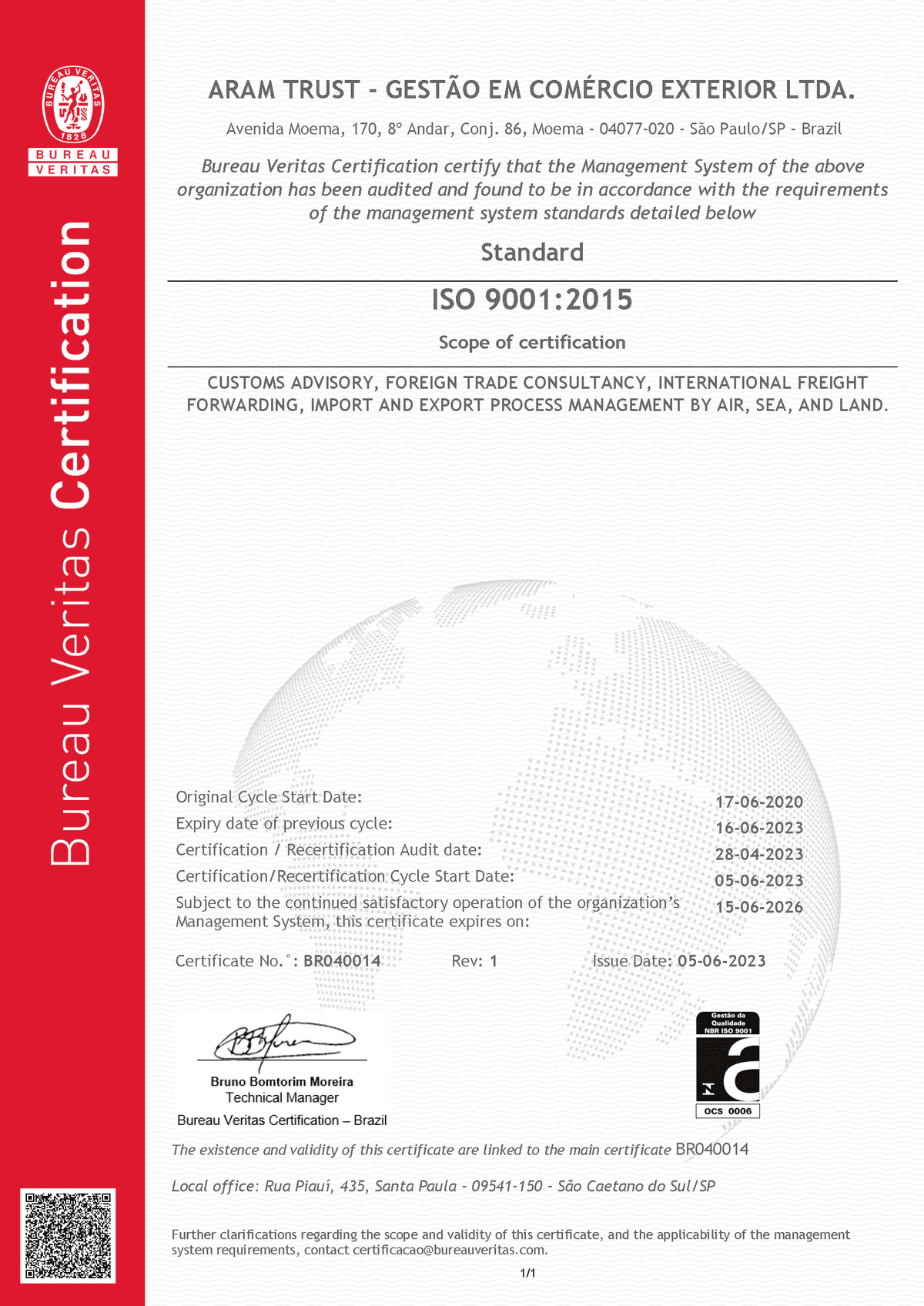 Certificado ISO Internacional